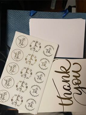Marry Me! Blank Thank You Card Set with Gold Foil Script-for wedding